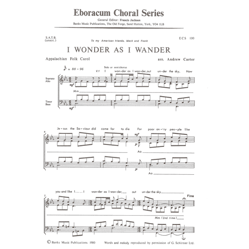 Andrew Carter I wonder as I wander