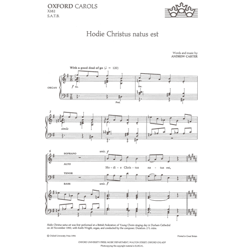 Andrew Carter Hodie Christus natus est
