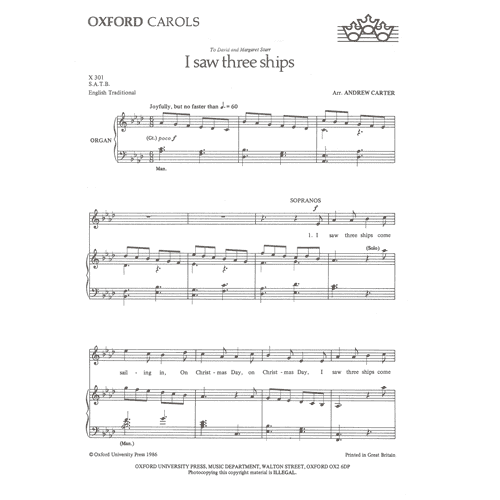 Andrew Carter I saw three ships