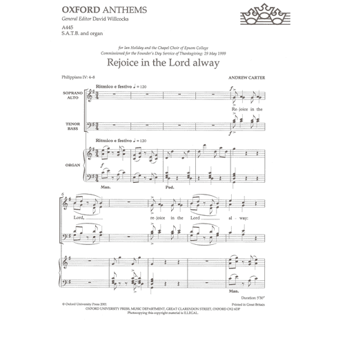Andrew Carter Rejoice in the Lord alway