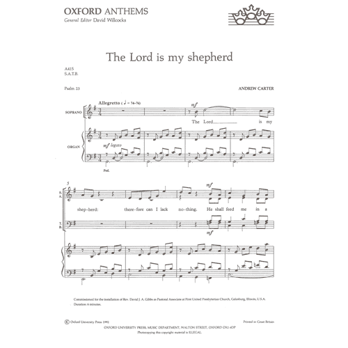 Andrew Carter The Lord is my shepherd